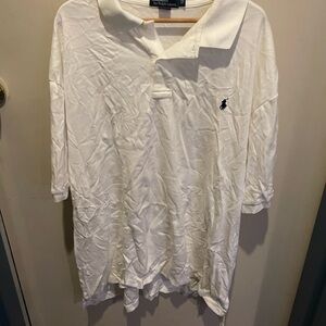 Ralph Lauren White Polo Shirt with Navy Pony